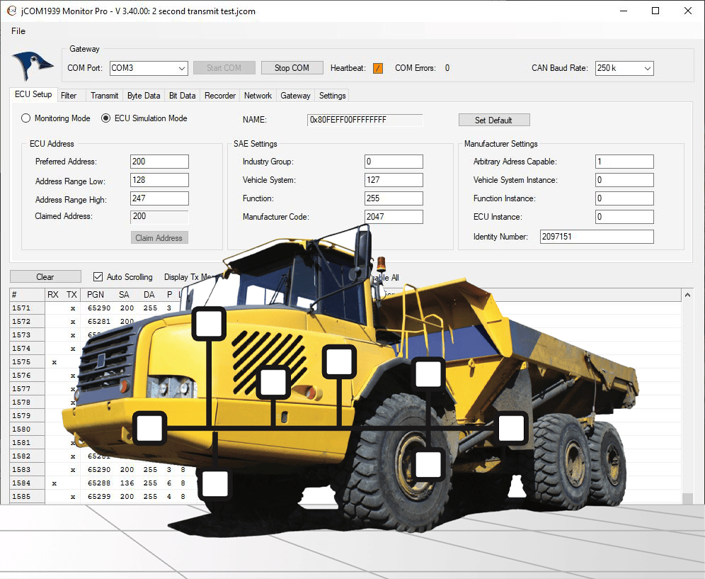 SAE J1939 Network Simulation